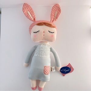Metoo Sweet Dreams Plush Doll with Bunny Ears NWT, Sleeping Angela Doll